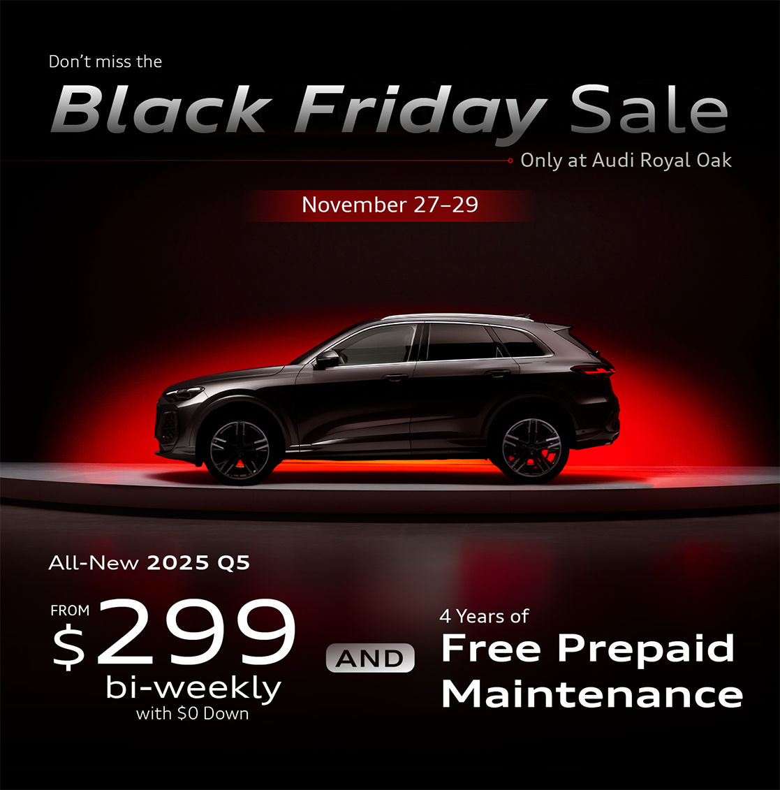 Q5 Black Friday Offer at Audi Royal Oak